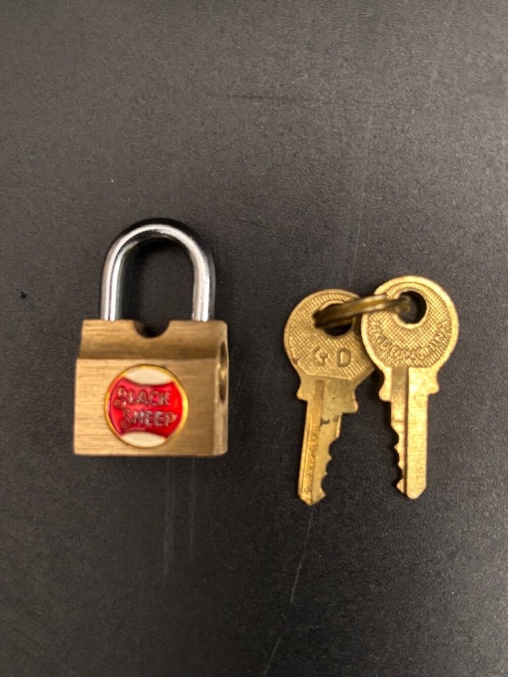 Black Sheep Brass Padlock With 2 Keys - Vintage Small Lock For Security Or Colle